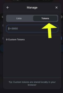 Manage Token List